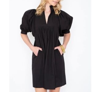 Never A Wallflower Poplin High Neck Dress Black XSmall